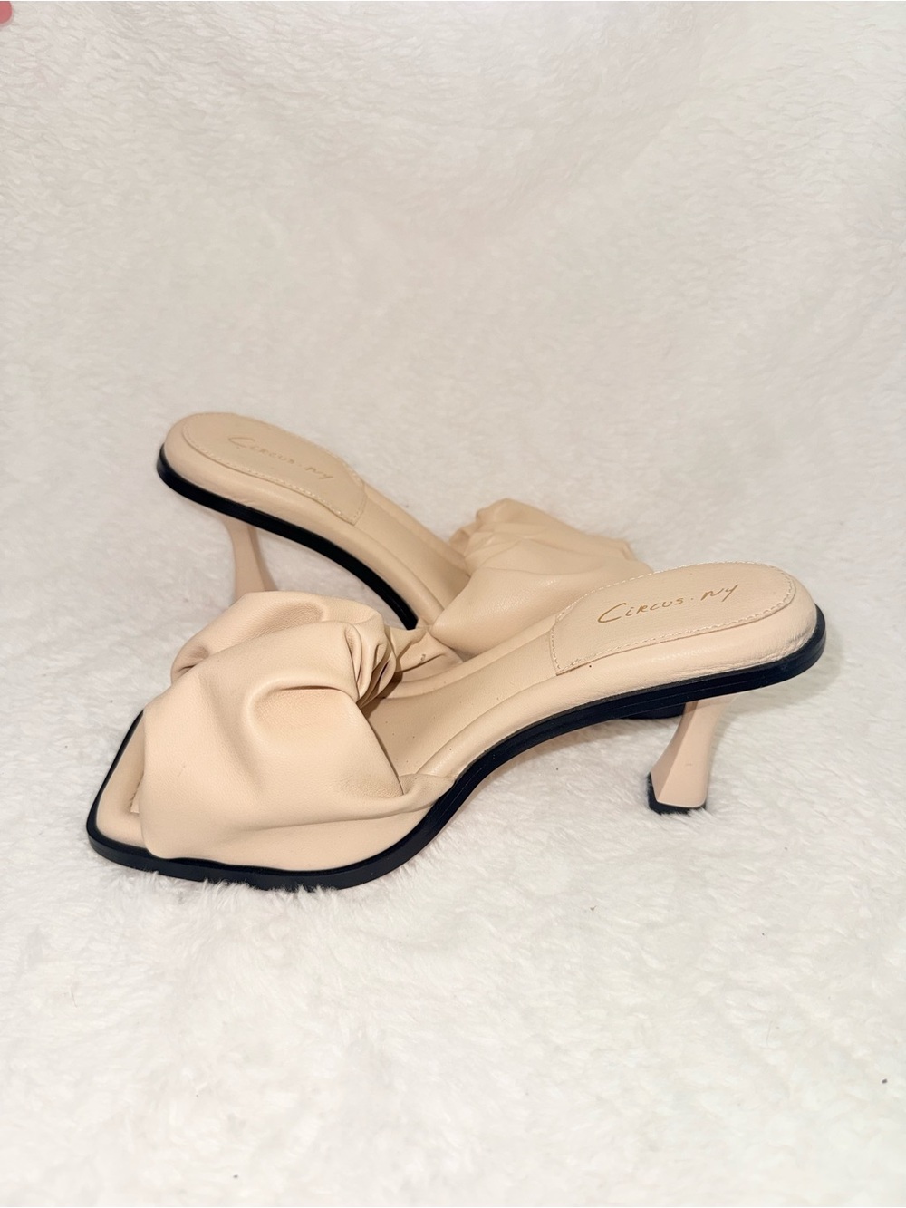 Circus by Sam Edelman Beige Knotted Mule Heels